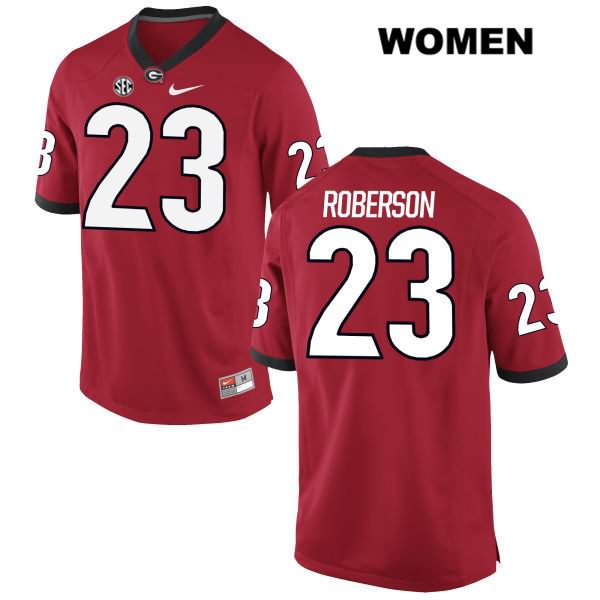 Georgia Bulldogs Women's Caleeb Roberson #23 NCAA Authentic Red Nike Stitched College Football Jersey PLQ3656CG